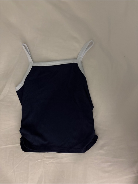 Other - Girls' Navy Tank Top with White Trim - Classic Summer Staple